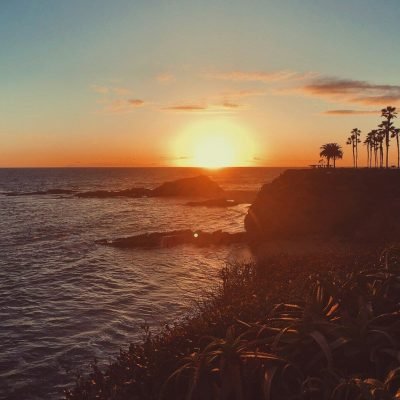 sunset over horizon